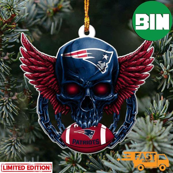 NFL New England Patriots Xmas Tree Decorations Skull Ornament