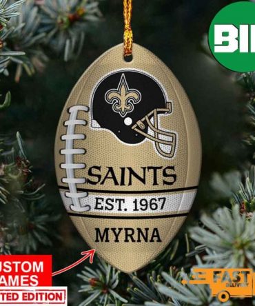 NFL New Orleans Saints Xmas Tree Decorations Custom Name Ornament