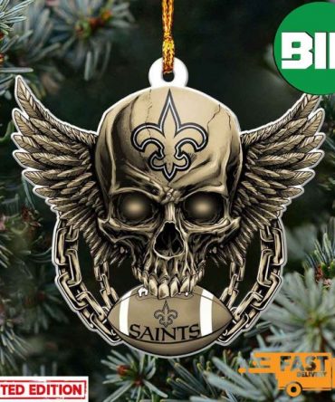 NFL New Orleans Saints Xmas Tree Decorations Skull Ornament