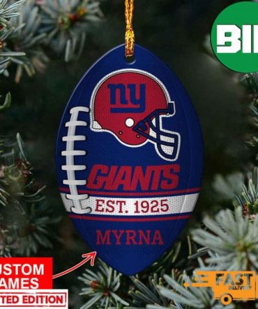 NFL New York Giants Xmas Custom Name Tree Decorations Christmas Gift For Fans Ornament