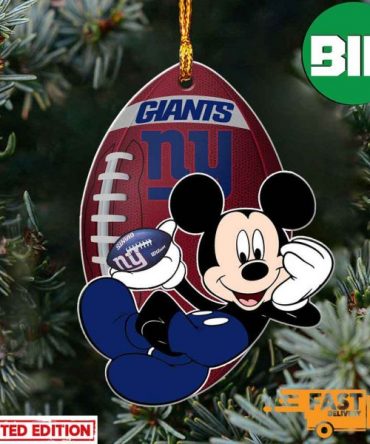 NFL New York Giants Xmas Mickey Custom Name Ornament