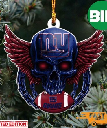 NFL New York Giants Xmas Skull Tree Decorations Christmas Gift For Fans Ornament