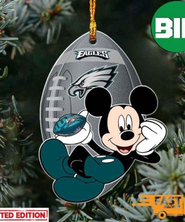 NFL Philadelphia Eagles Xmas Mickey Custom Name Christmas Gift For Fans Ornament