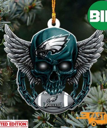 NFL Philadelphia Eagles Xmas Skull Christmas Gift For Fans Ornament