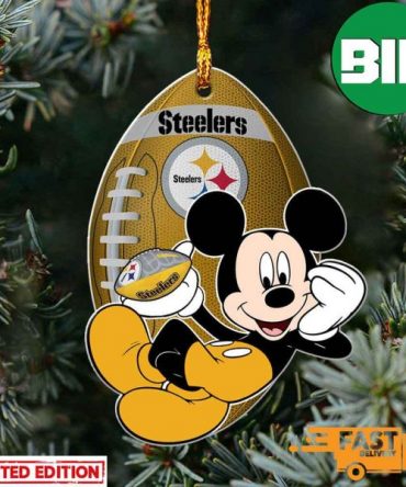 NFL Pittsburgh Steelers Xmas Mickey Custom Name Ornament