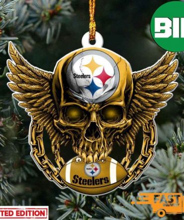 NFL Pittsburgh Steelers Xmas Skull Tree Decorations Ornament