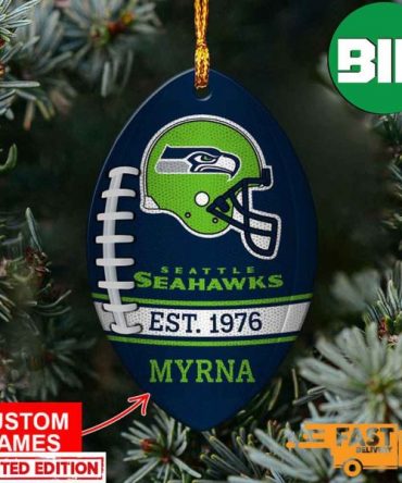 NFL Seattle Seahawks Xmas Custom Name Tree Decorations Ornament