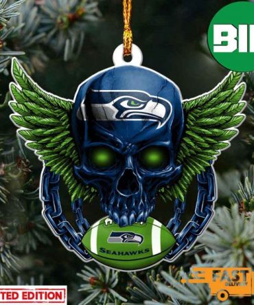 NFL Seattle Seahawks Xmas Skull Christmas Gift For Pine Tree Decorations Unique Ornament