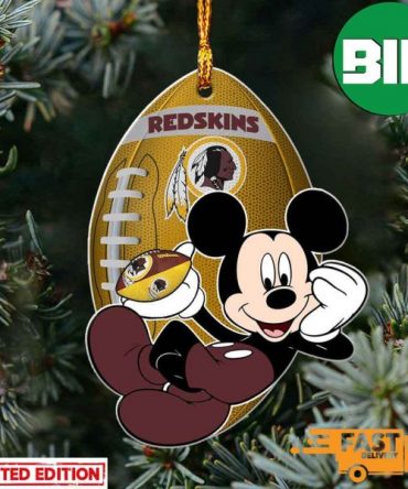 NFL Washington Redskins Xmas Mickey Custom Name Ornament