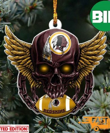 NFL Washington Redskins Xmas Skull Ornament