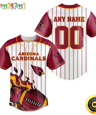 NFL Arizona Cardinals Baseball Jersey 3D Personalized Customization Options Available