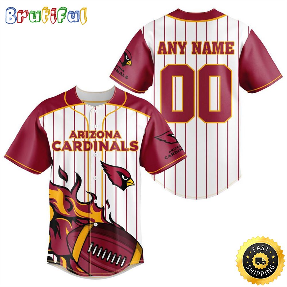 NFL Arizona Cardinals Baseball Jersey 3D Personalized Customization Options Available
