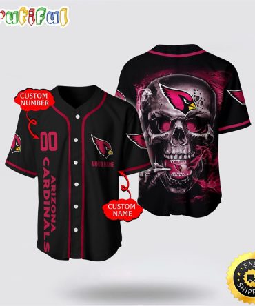 NFL Arizona Cardinals Baseball Jersey 3D Personalized Skull Embrace Fashion And Team Spirit