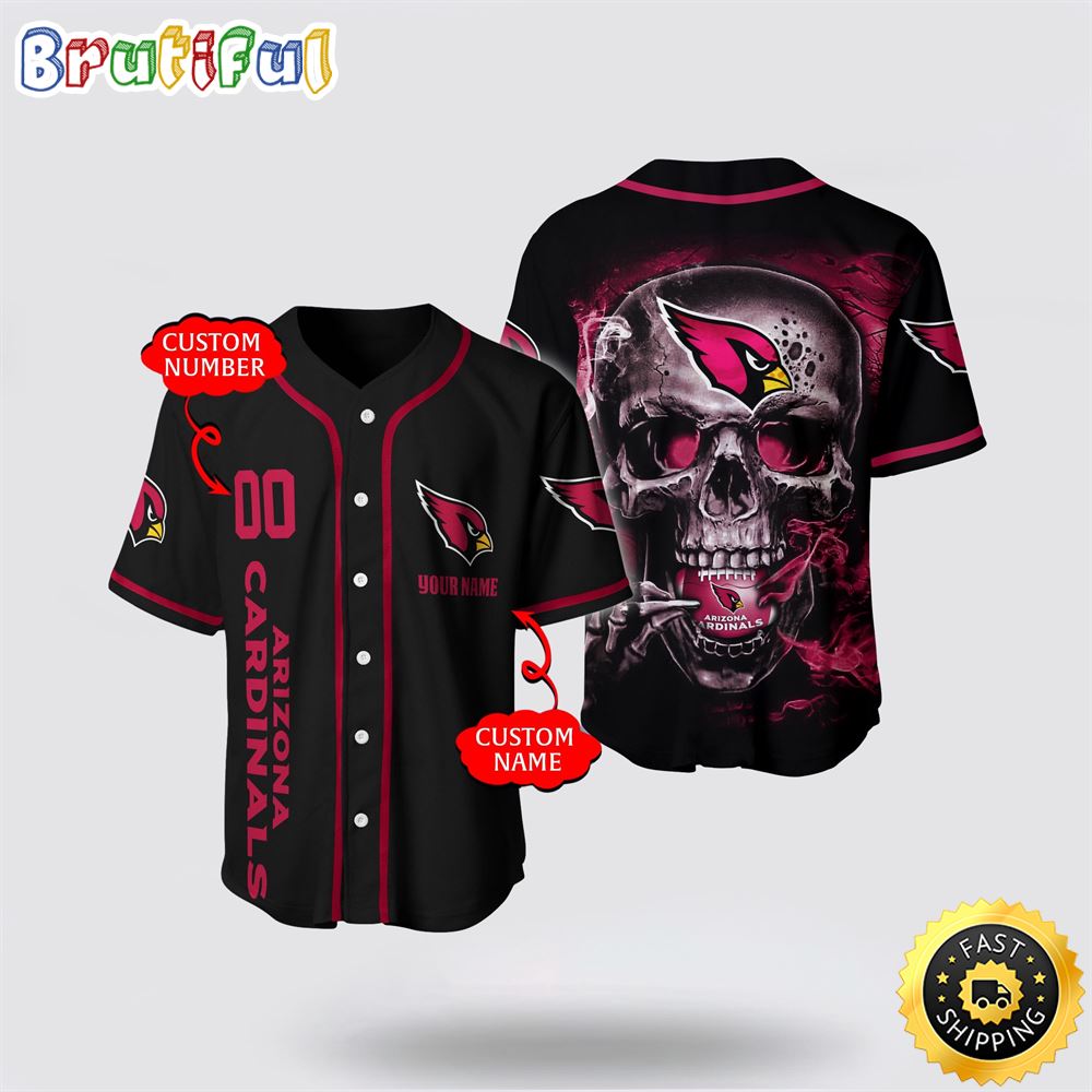 NFL Arizona Cardinals Baseball Jersey 3D Personalized Skull Embrace Fashion And Team Spirit