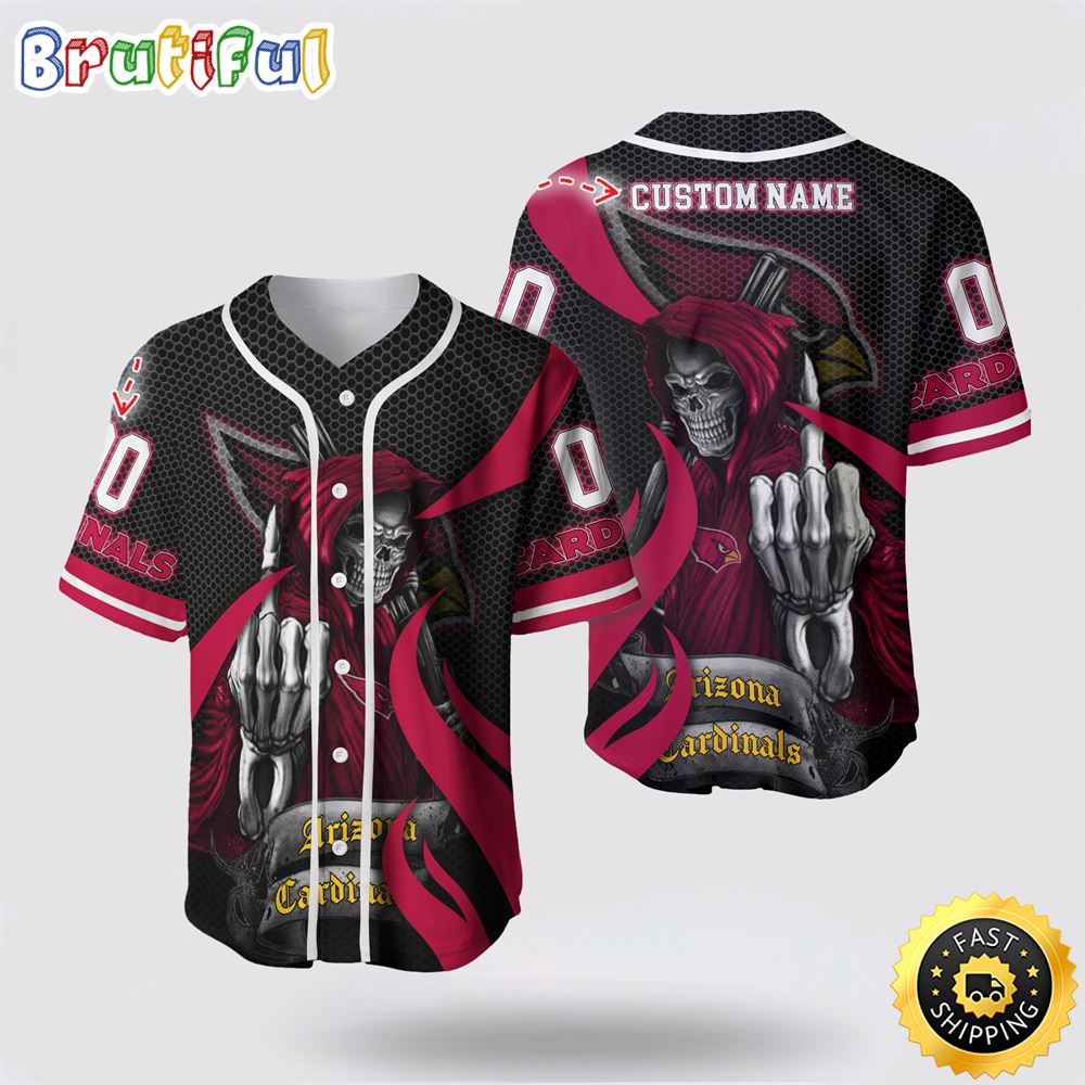 NFL Arizona Cardinals Baseball Jersey 3D Personalized Skull Gear Up For Game Day