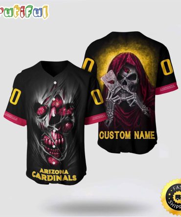 NFL Arizona Cardinals Baseball Jersey 3D Personalized Skull Stay Cozy And Stylish