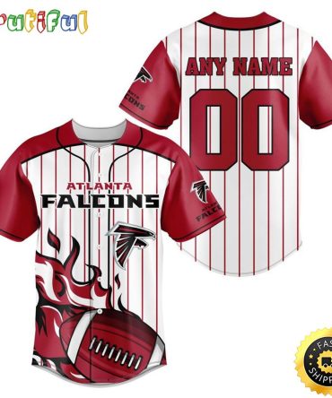 NFL Atlanta Falcons Baseball Jersey 3D Personalized Customization Options Available