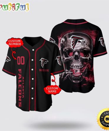 NFL Atlanta Falcons Baseball Jersey 3D Personalized Skull Embrace Fashion And Team Spirit