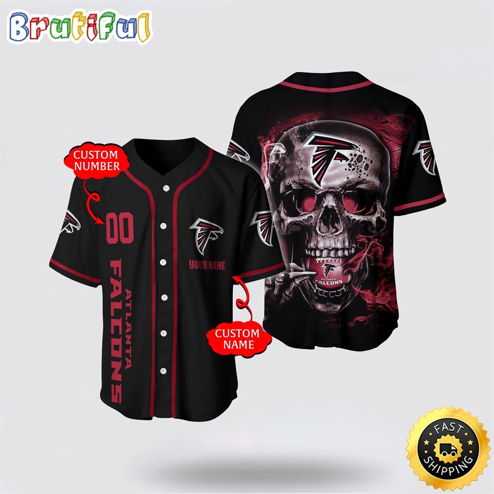 NFL Atlanta Falcons Baseball Jersey 3D Personalized Skull Embrace Fashion And Team Spirit