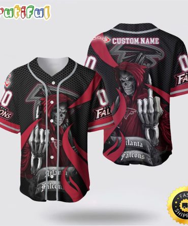NFL Atlanta Falcons Baseball Jersey 3D Personalized Skull Gear Up For Game Day