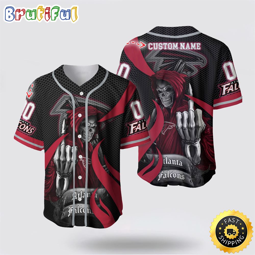 NFL Atlanta Falcons Baseball Jersey 3D Personalized Skull Gear Up For Game Day