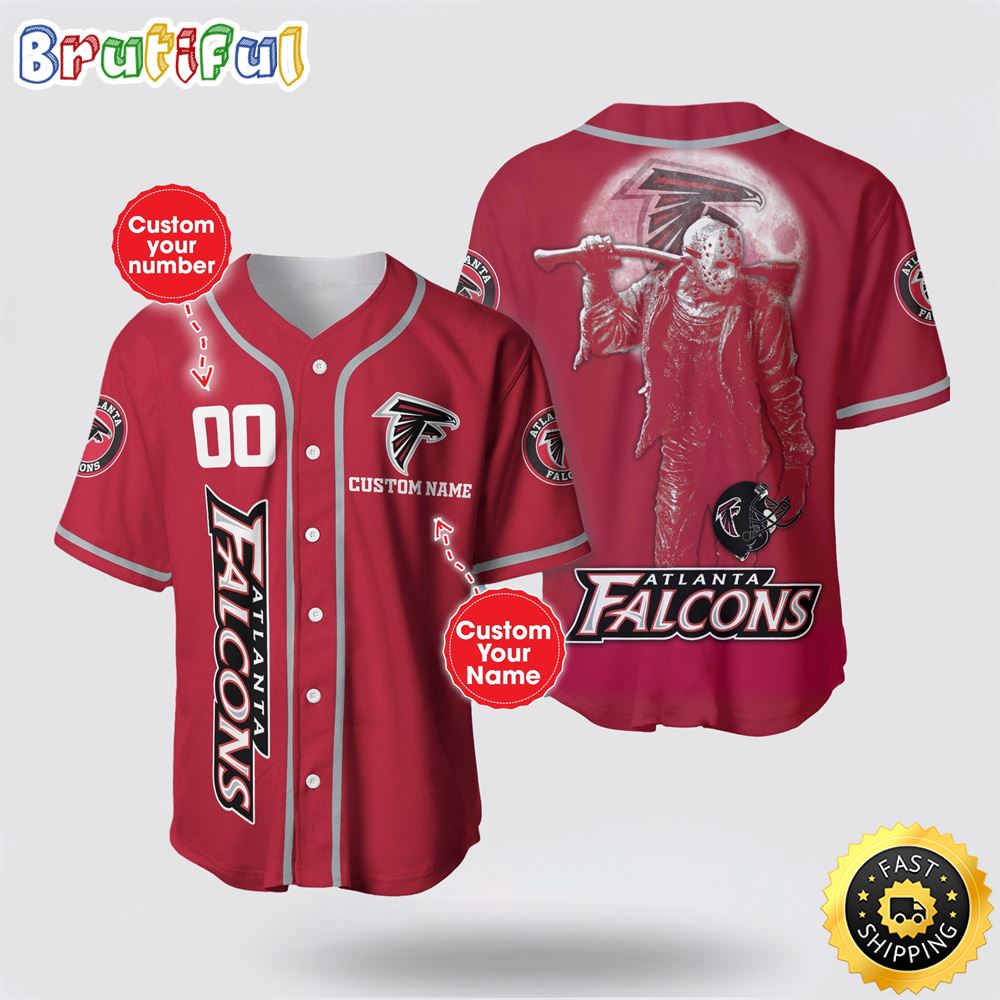 NFL Atlanta Falcons Baseball Jersey 3D Personalized Skull Score Big With Team Spirit