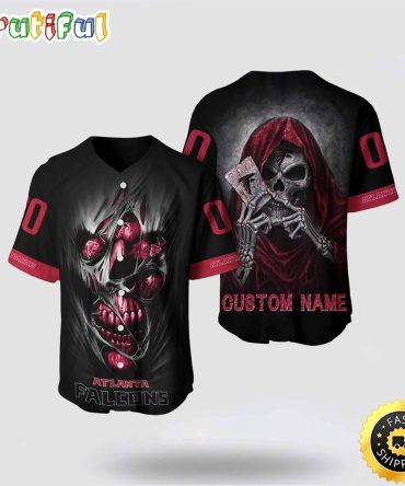 NFL Atlanta Falcons Baseball Jersey 3D Personalized Skull Stay Cozy And Stylish