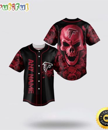 NFL Atlanta Falcons Baseball Jersey 3D Personalized Skull Top Quality Fan Apparel