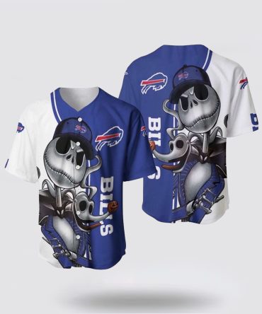 NFL Buffalo Bills Baseball Jersey Jack Skellington And Zero Perfect Your Team Pride In Laid Back Fashion