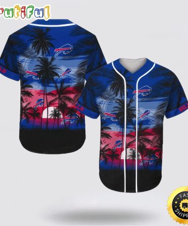 NFL Buffalo Bills Baseball Jersey Shirt Palm Tree