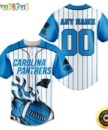 NFL Carolina Panthers Baseball Jersey 3D Personalized Customization Options Available