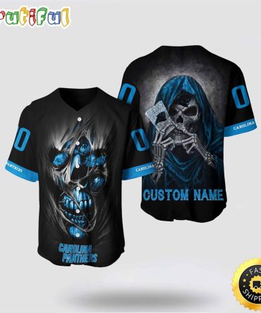NFL Carolina Panthers Baseball Jersey 3D Personalized Skull Stay Cozy And Stylish