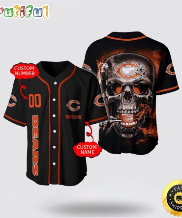 NFL Chicago Bears Baseball Jersey 3D Personalized Skull Embrace Fashion And Team Spirit