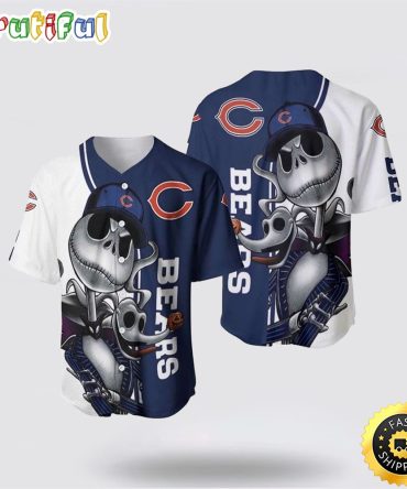 NFL Chicago Bears Baseball Jersey Jack Skellington And Zero Limited Edition Gift