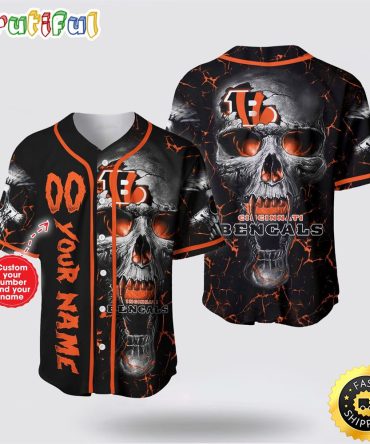 NFL Cincinnati Bengals Baseball Jersey 3D Personalized Skull Embrace Fashion And Team Spirit