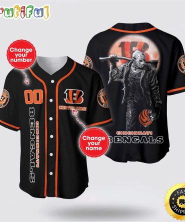 NFL Cincinnati Bengals Baseball Jersey 3D Personalized Skull Score Big With Team Spirit
