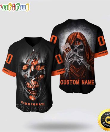 NFL Cincinnati Bengals Baseball Jersey 3D Personalized Skull Stay Cozy And Stylish