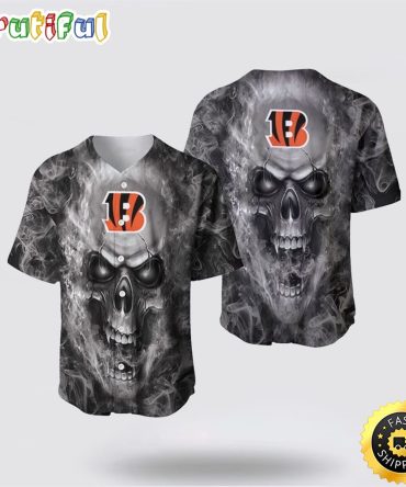 NFL Cincinnati Bengals Baseball Jersey Skull Unleash Your Team Spirit With Trendy Designs