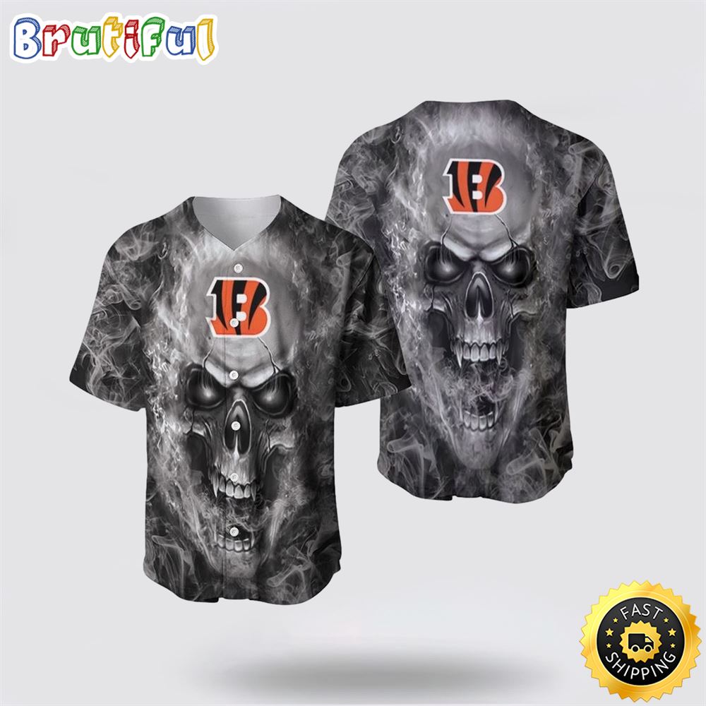 NFL Cincinnati Bengals Baseball Jersey Skull Unleash Your Team Spirit With Trendy Designs