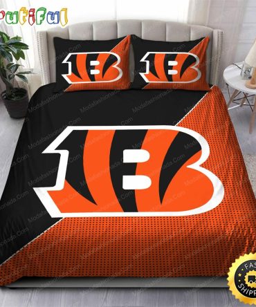NFL Cincinnati Bengals Black Orange Bedding Set V2