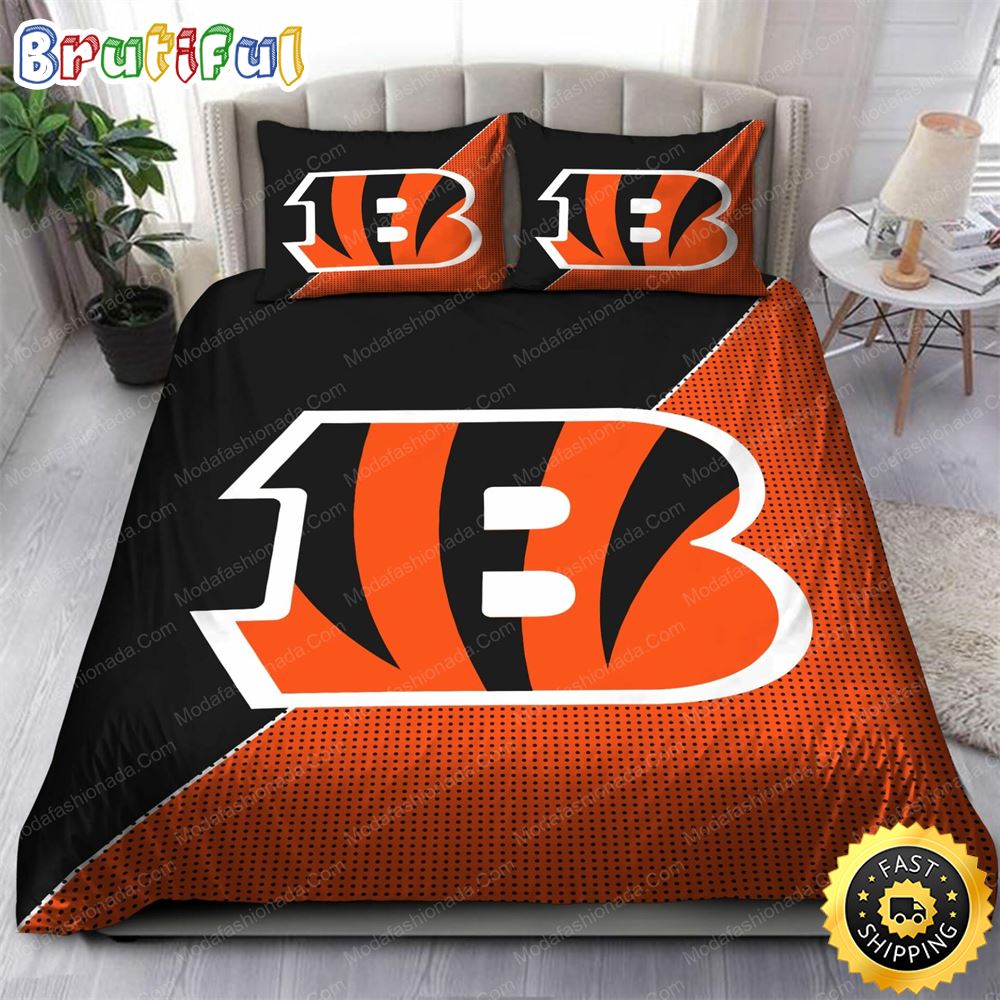 NFL Cincinnati Bengals Black Orange Bedding Set V2