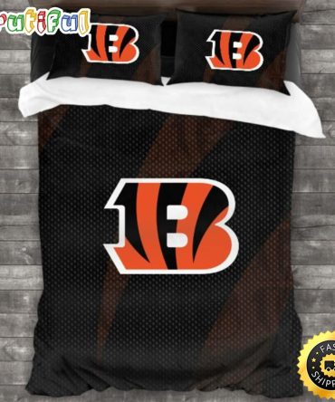 NFL Cincinnati Bengals Black Orange Bedding Set V3