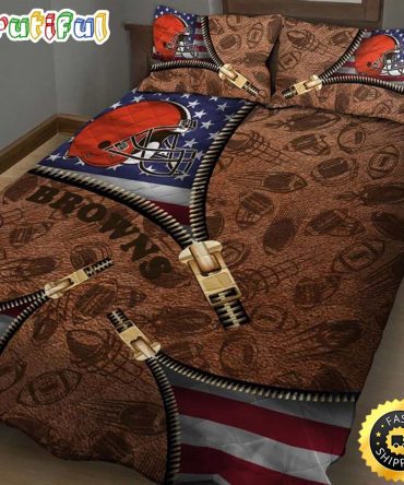 NFL Cleveland Browns America Flag Bedding Set