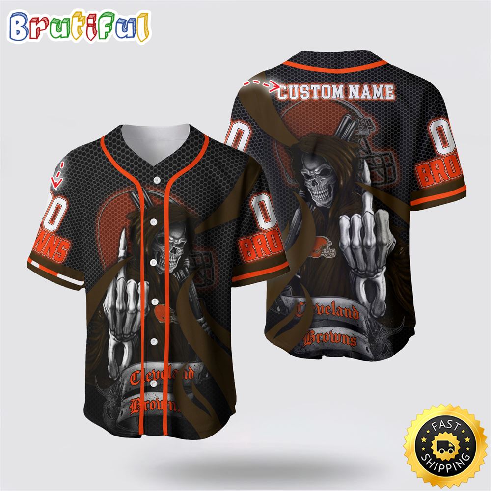 NFL Cleveland Browns Baseball Jersey 3D Personalized Skull Gear Up For Game Day