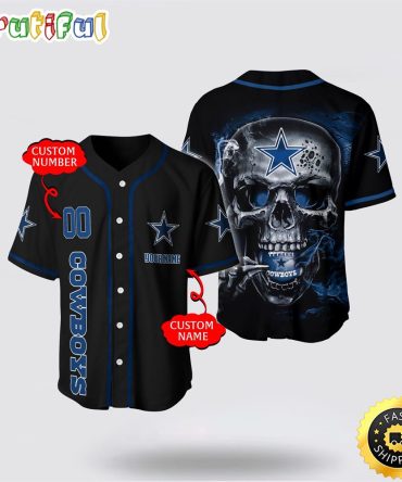 NFL Dallas Cowboys Baseball Jersey 3D Personalized Skull Embrace Fashion And Team Spirit