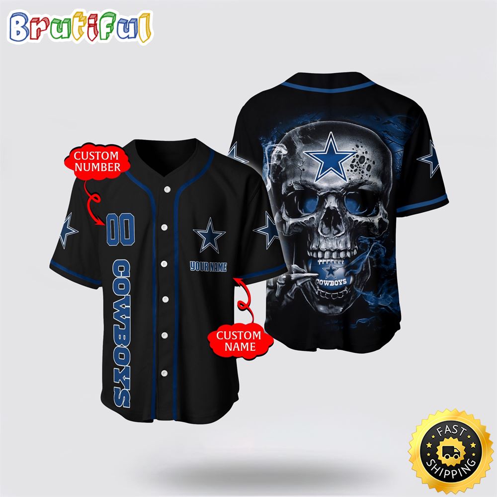 NFL Dallas Cowboys Baseball Jersey 3D Personalized Skull Embrace Fashion And Team Spirit