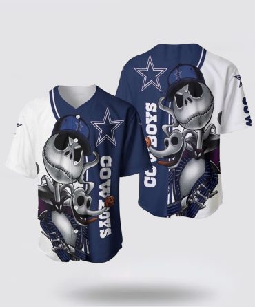 NFL Dallas Cowboys Baseball Jersey Jack Skellington And Zero Perfect Your Team Pride In Laid Back Fashion