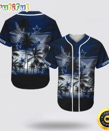 NFL Dallas Cowboys Baseball Jersey Shirt Palm Tree