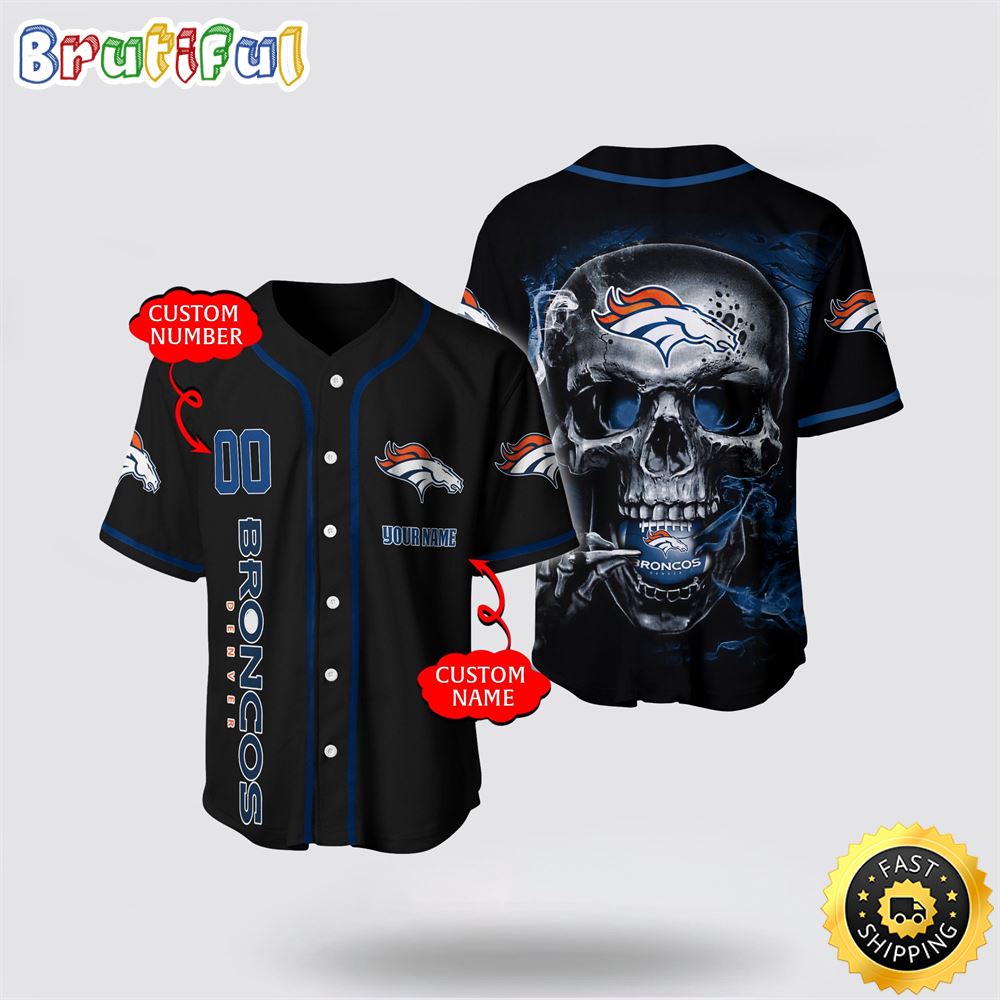 NFL Denver Broncos Baseball Jersey 3D Personalized Skull Embrace Fashion And Team Spirit