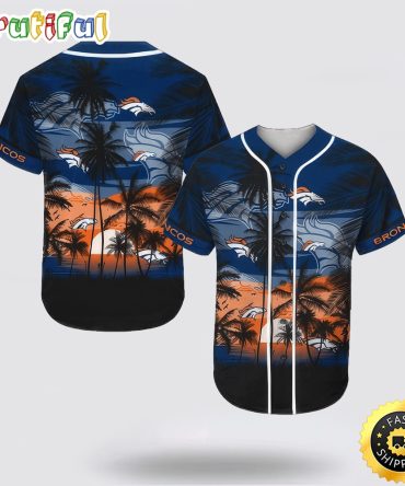 NFL Denver Broncos Baseball Jersey Shirt Palm Tree